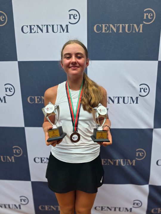 Karlien Botha, 12-year-old left-handed tennis player from Cape Town, South Africa
